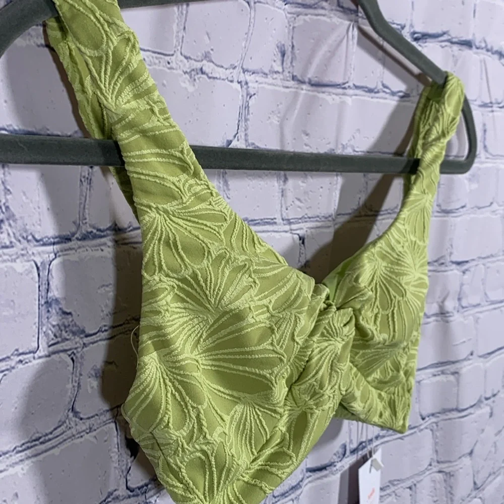 Andie Swim Womens Portofino Bikini Top in Green Floral Print Tropical Sz XS NWT